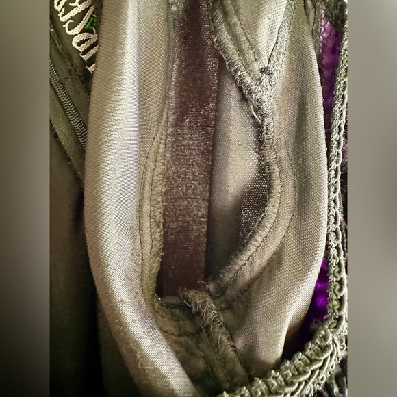 Vintage Lip Service Los Angeles Black & Purple Velvet Burnout Layer Maxi Dress L - Picture 13 of 13